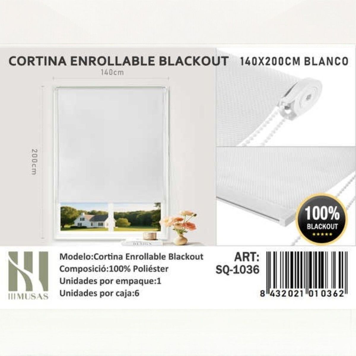 GENERICO - Cortina Roller Blackout140X200Cm