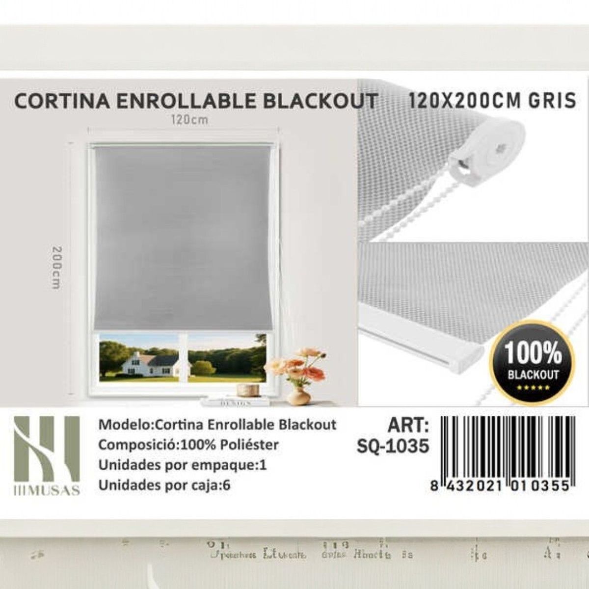 GENERICO - Cortina Roller Blackout120X200Cm