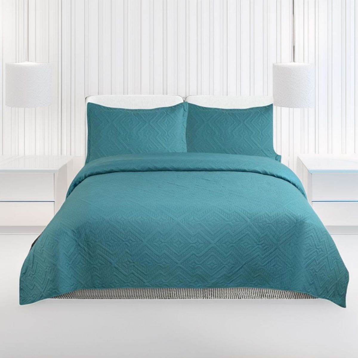 GENERICO - Cubrecama Quilt De Verano Unicolor Tf King