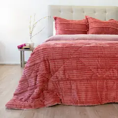 DORAL - CUBRECAMA PLUMON COTELONNI DELUXE CON SHERPA CORAL 2.5 PLAZAS