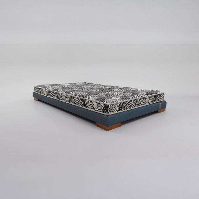 Cama 1 Plaza Box 8 cm L180 cm + Colchon Modelo Ideal - Pata 4.5 Cm
