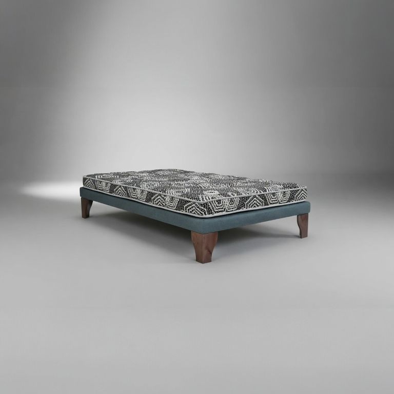 Cama 1.5 Plaza Box 8 cm L190 cm + Colchon Modelo Ideal - Pata 19.5 Cm