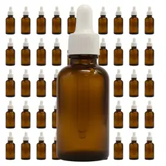 GENERICO - Kit 50 Frascos Botellas Gotero De Vidrio 30ml Ambar