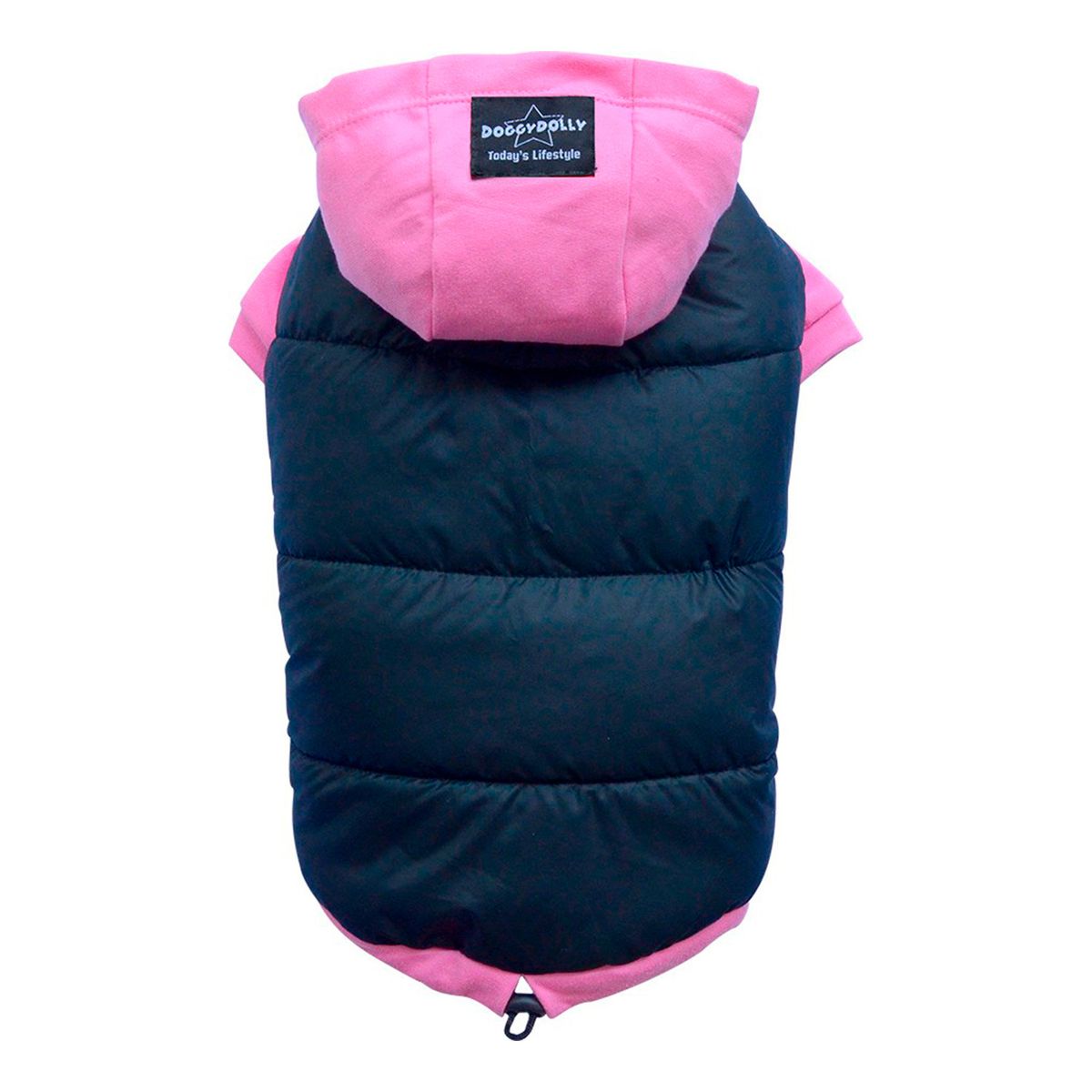 CAMON - PARKA IMPERMEABLE ROSA Y NEGRA GORRO- XL