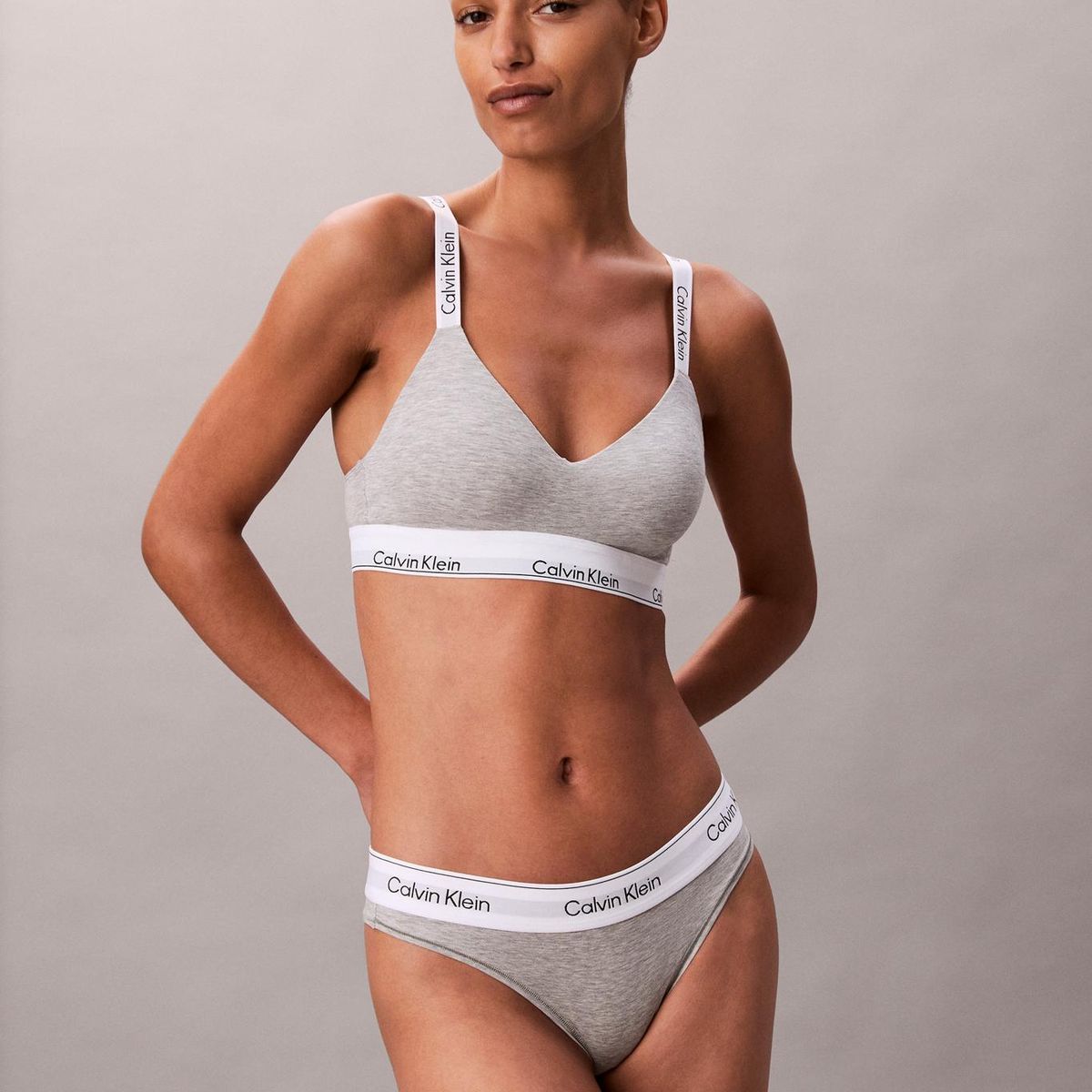 CALVIN KLEIN - Brasier Icon Cotton Modal Gris Calvin Klein