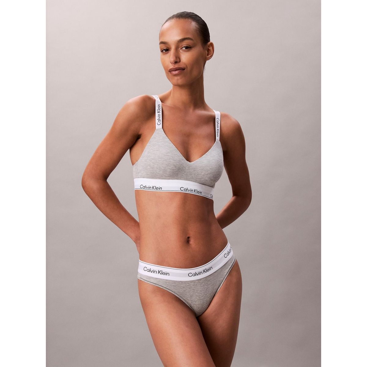 CALVIN KLEIN - Brasier Icon Cotton Modal Gris Calvin Klein