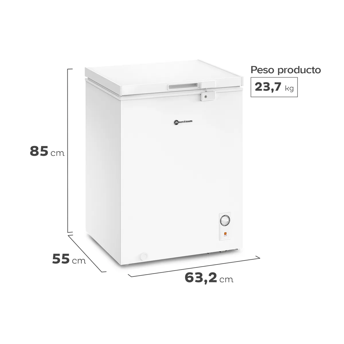 MADEMSA - Congelador Freezer Horizontal Dual 142L Inverter Frío Directo M150DI
