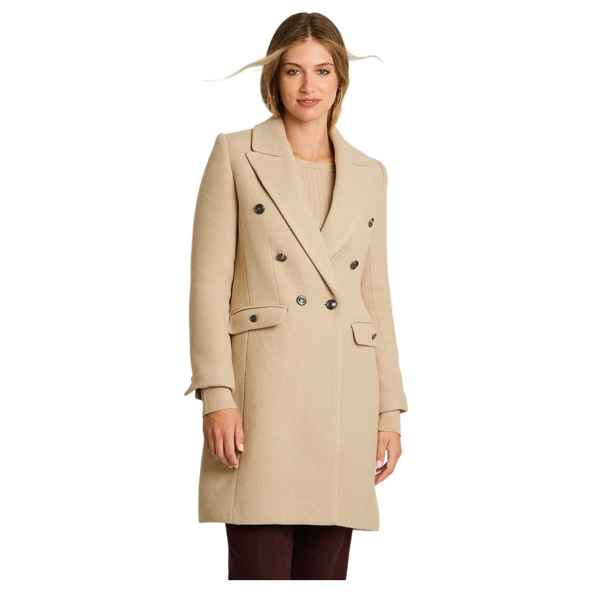 LORENZO DI PONTTI - Abrigo Manga Larga Mujer Beige