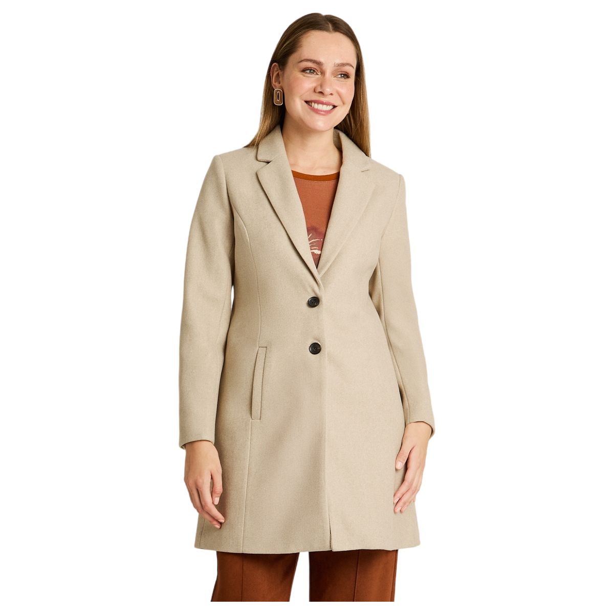 LORENZO DI PONTTI - Abrigo Manga Larga Mujer Beige
