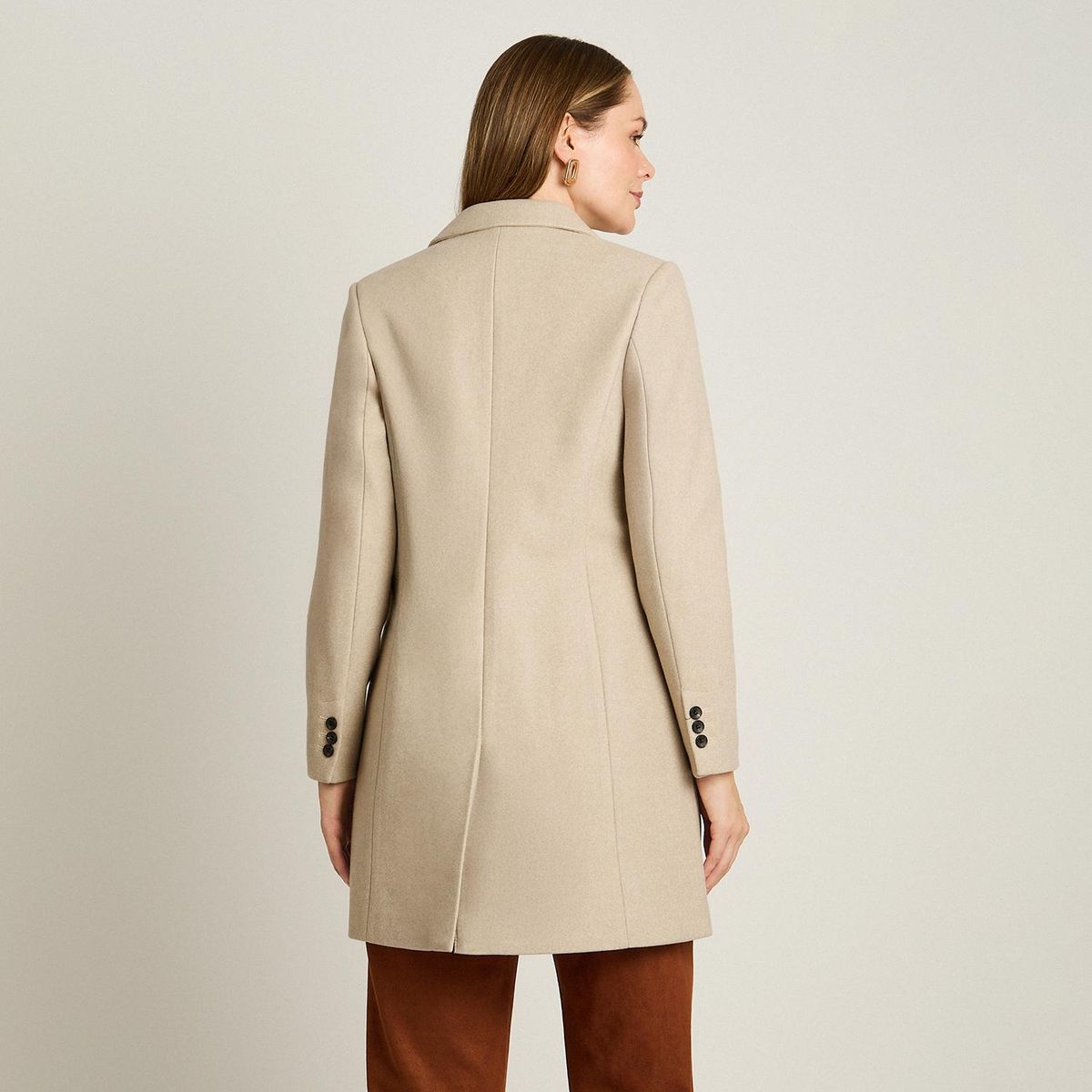LORENZO DI PONTTI - Abrigo Manga Larga Mujer Beige