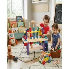 GENERICO - Banco de Herramientas de Madera Didáctico Montessori para Niños