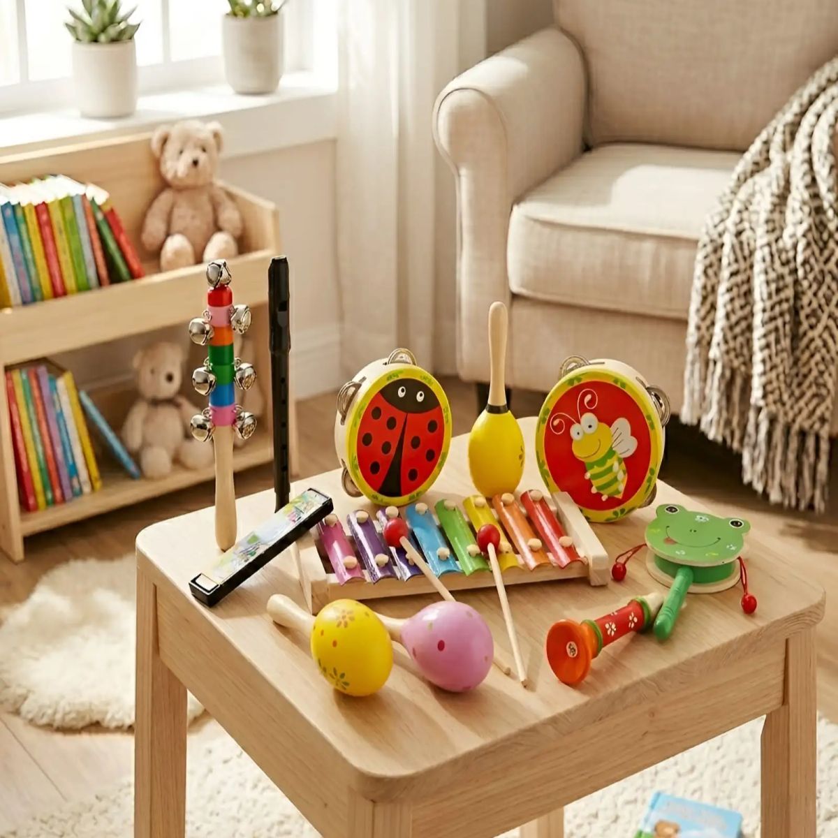 GENERICO - Set de Instrumentos Musicales de Madera para Niños