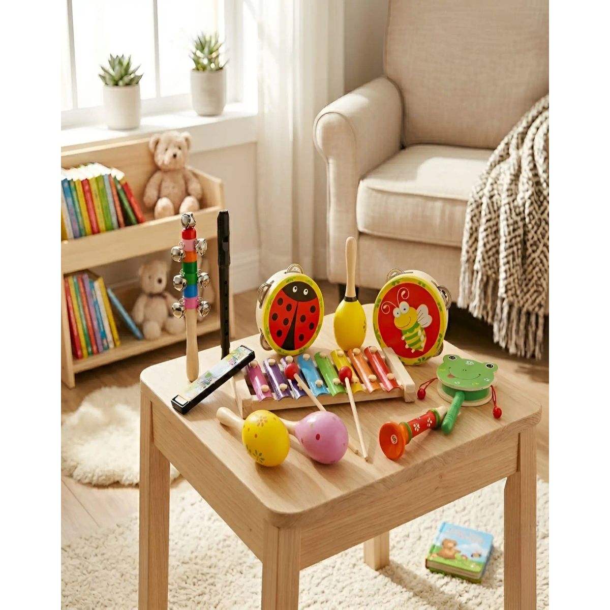 GENERICO - Set de Instrumentos Musicales de Madera para Niños