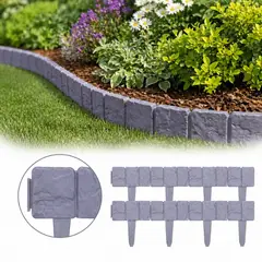 GENERICO - Borde Cerca Jardín Valla Estacas Diseño Piedra Adoquín 20 Pz