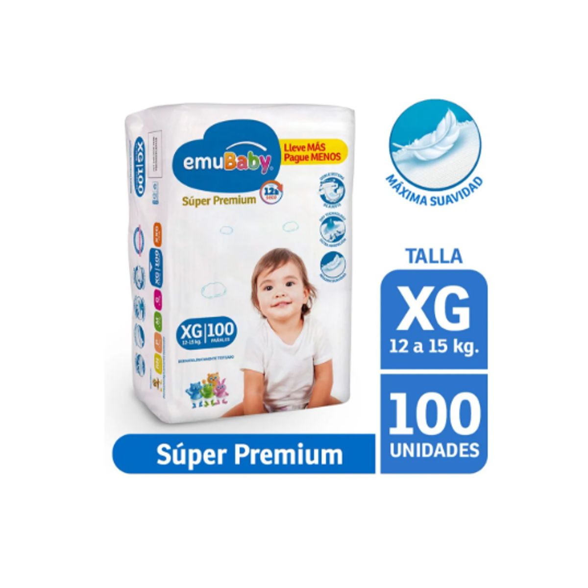 EMUBABY - Pañal Emubaby Super Premium, 100 Un