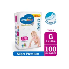 EMUBABY - Pañal Super Premium, 100 Un
