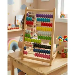 GENERICO - Ábaco Gigante de Madera Montessori Juguete Educativo Matemático
