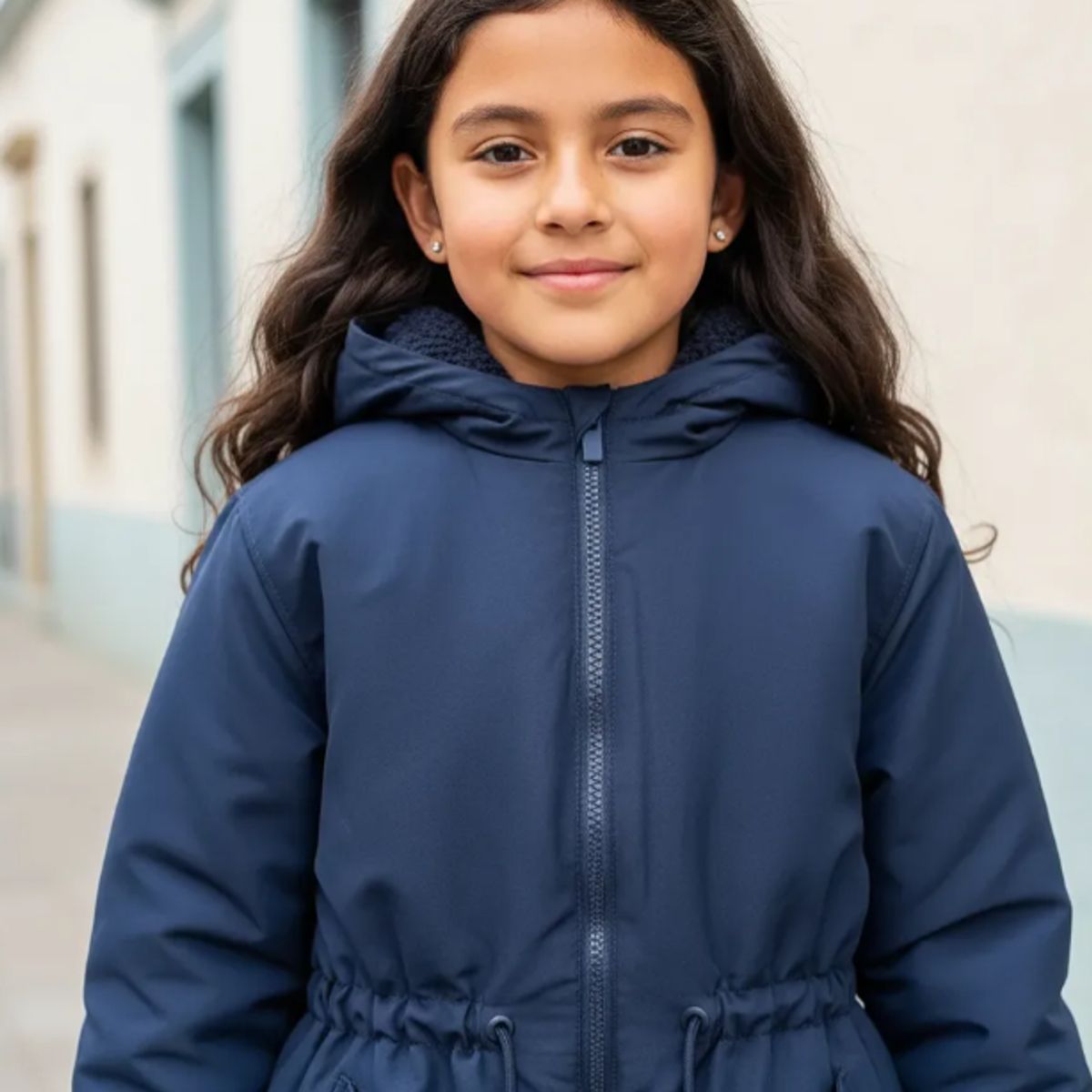 AGW - Parka Niña Forrada Polar Con Capucha Invierno