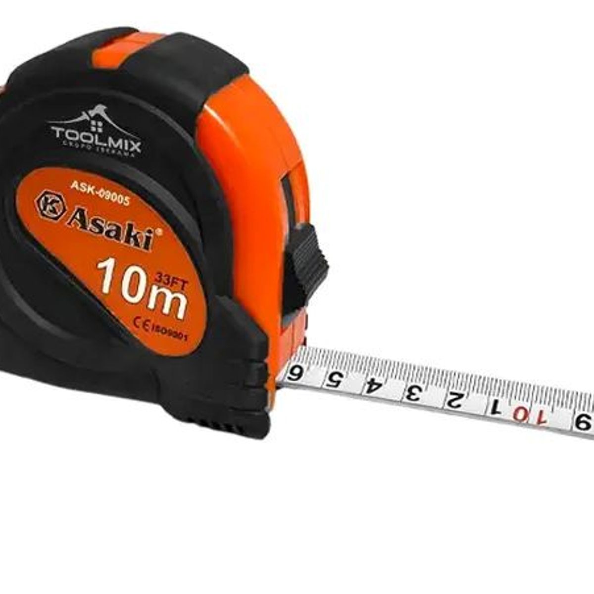 GENERICO - Huincha 10 M Cinta Para Medir Retractil Con Goma Asaki