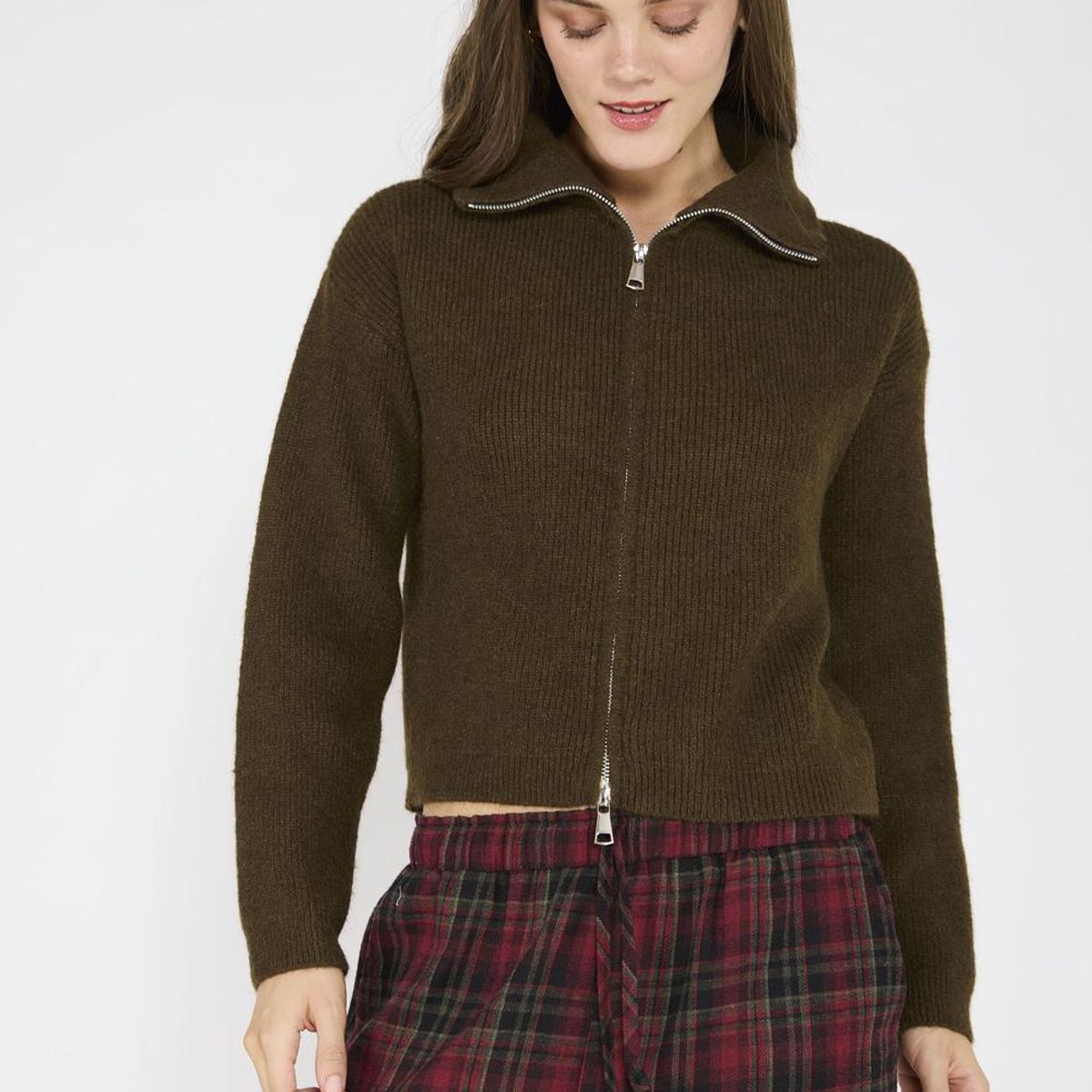 ECLIPSE - Sweater Blanca Verde Militar