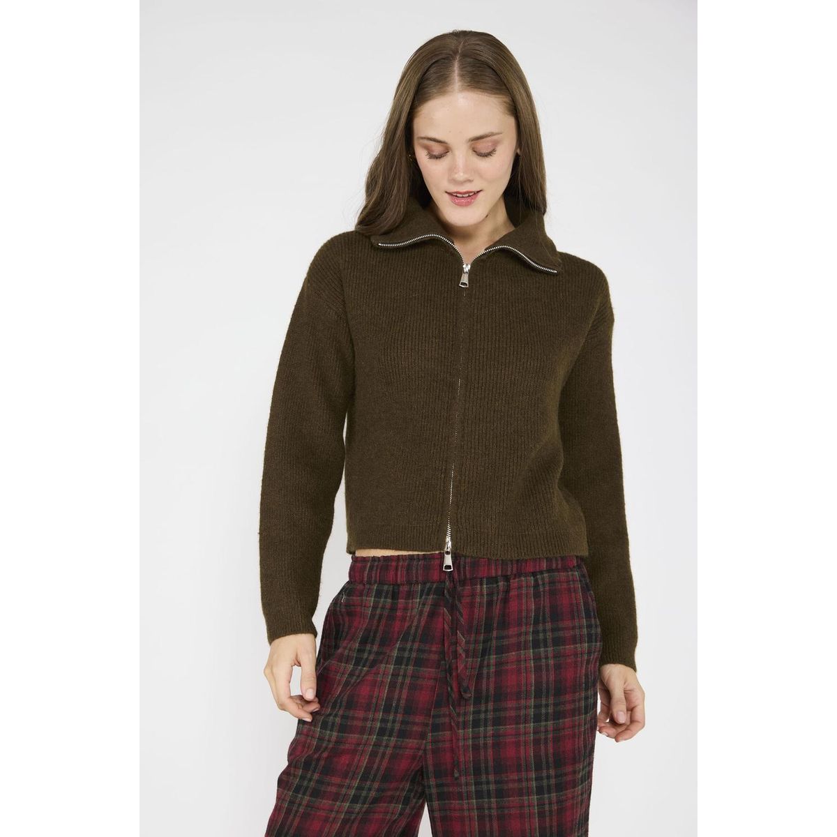 ECLIPSE - Sweater Blanca Verde Militar