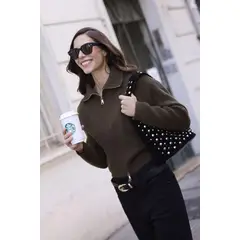 ECLIPSE - Sweater Blanca Verde Militar