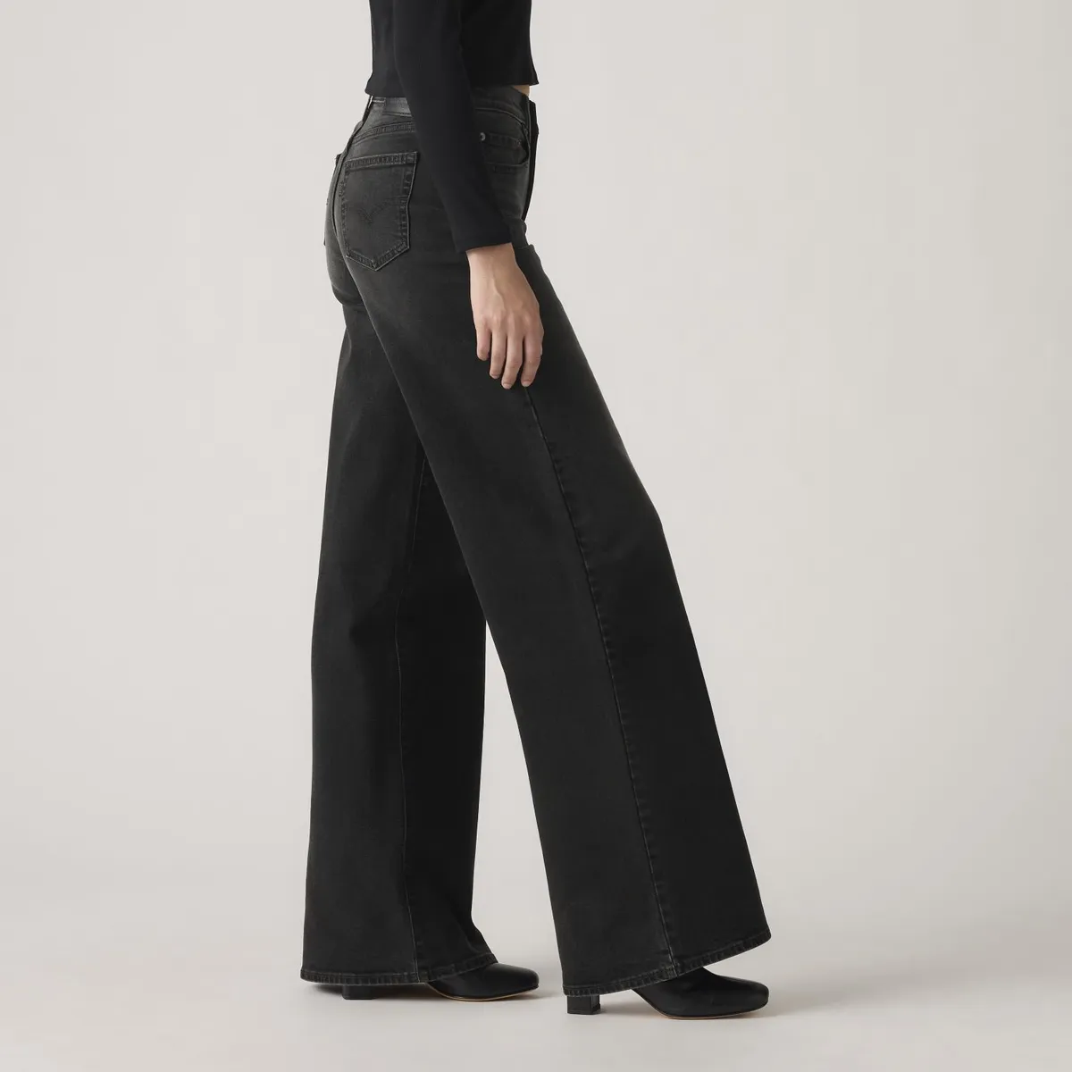 LEVIS - Jeans Mujer High Rise 728 Wide Leg Negro Levis