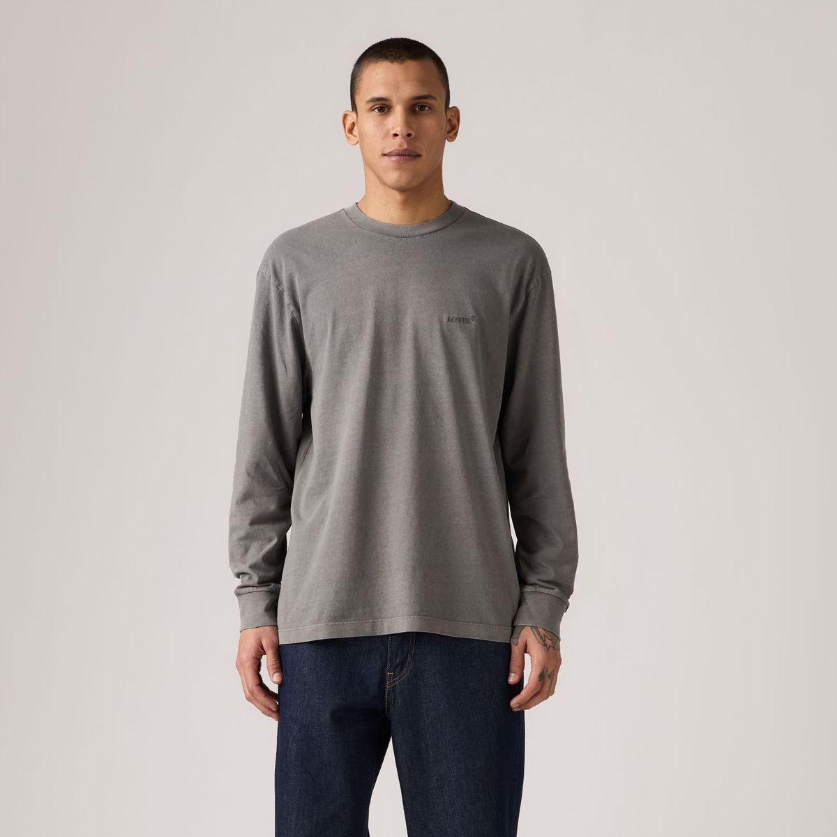 LEVIS - Polera Hombre Authentic Long Sleeve Gris Levis