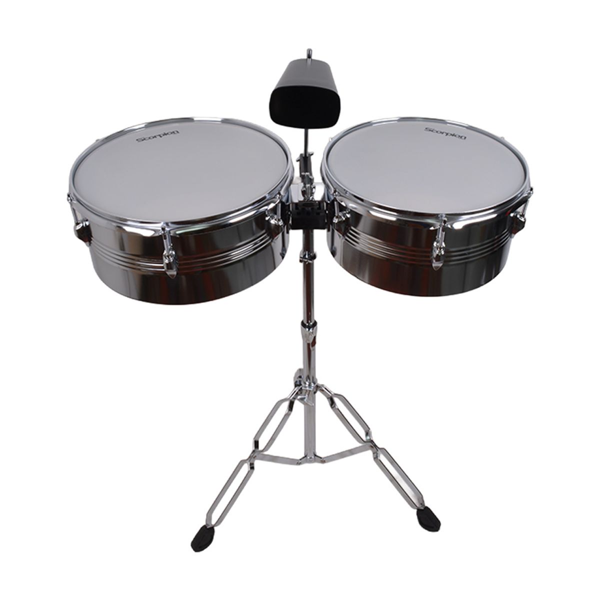 SCORPION - TIMBALETA 13+14 CROMADA INCLUYE CENCERRO Y ATRIL TSC-1314CR SCORPION