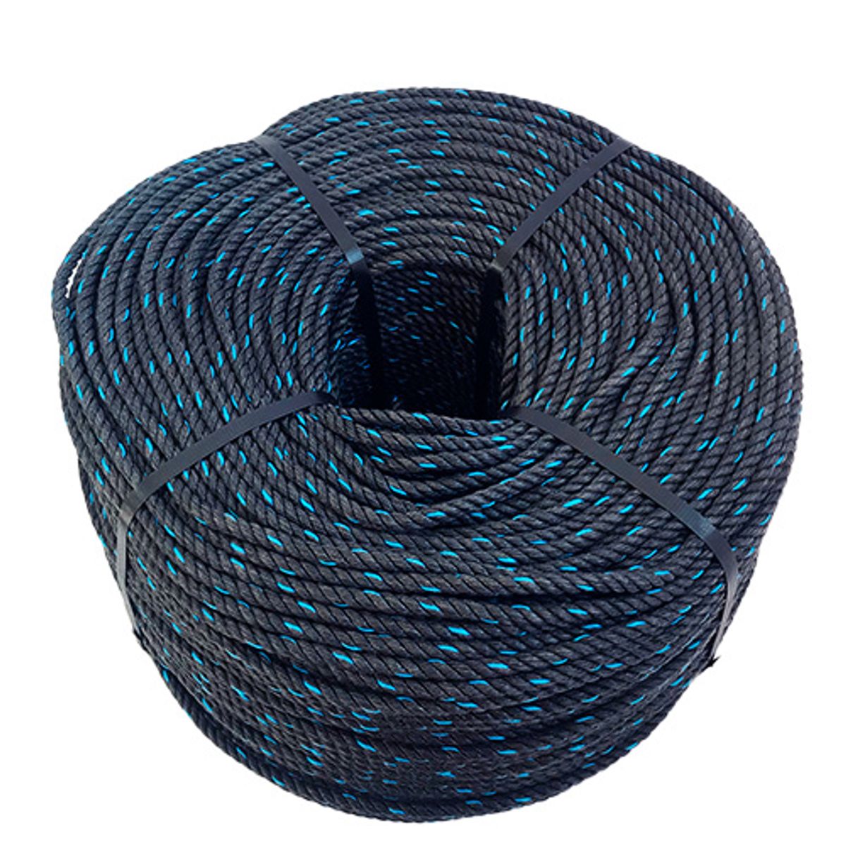MARIENBERG - Cuerda Rafía de 52kg aprox 14,3mm Negro con Pinta Azul 1 unidad
