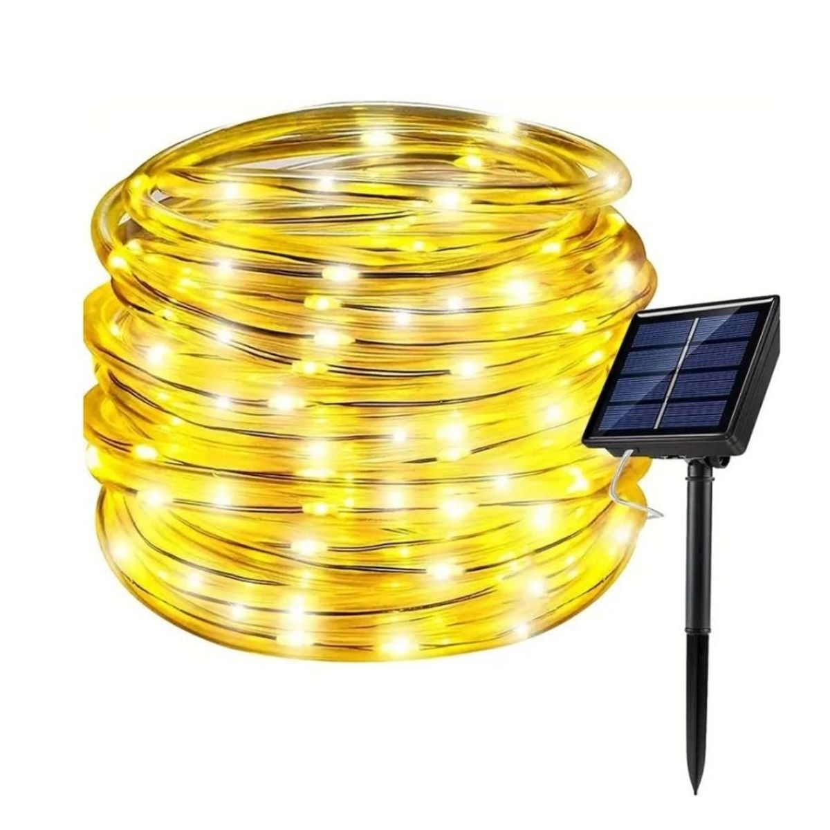 GENERICO - Guirnalda Manguera Decorativa Led Solar 10 Metros Calida Amarillo