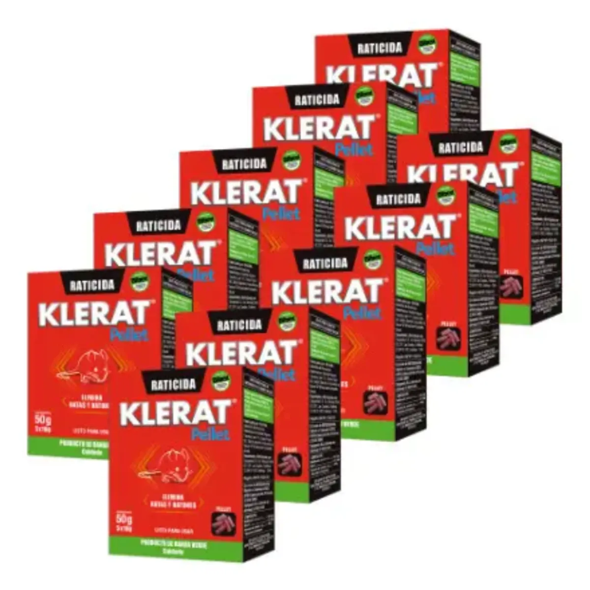 KLERAT - Pack 10 Raticida Klerat 50gr Pellet