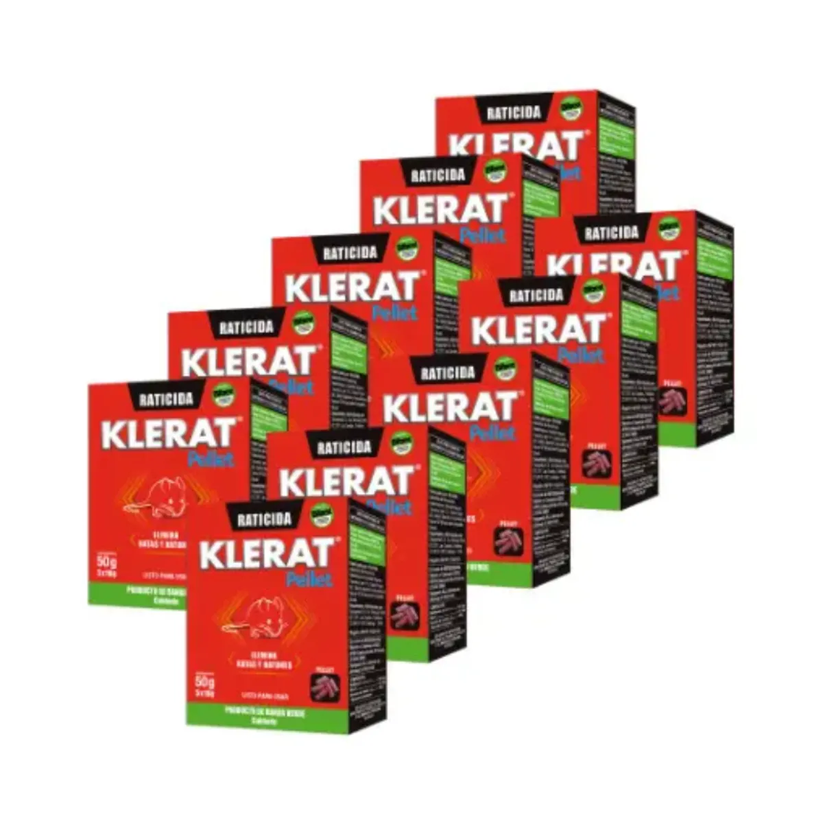 KLERAT - Pack 10 Raticida Klerat 50gr Pellet