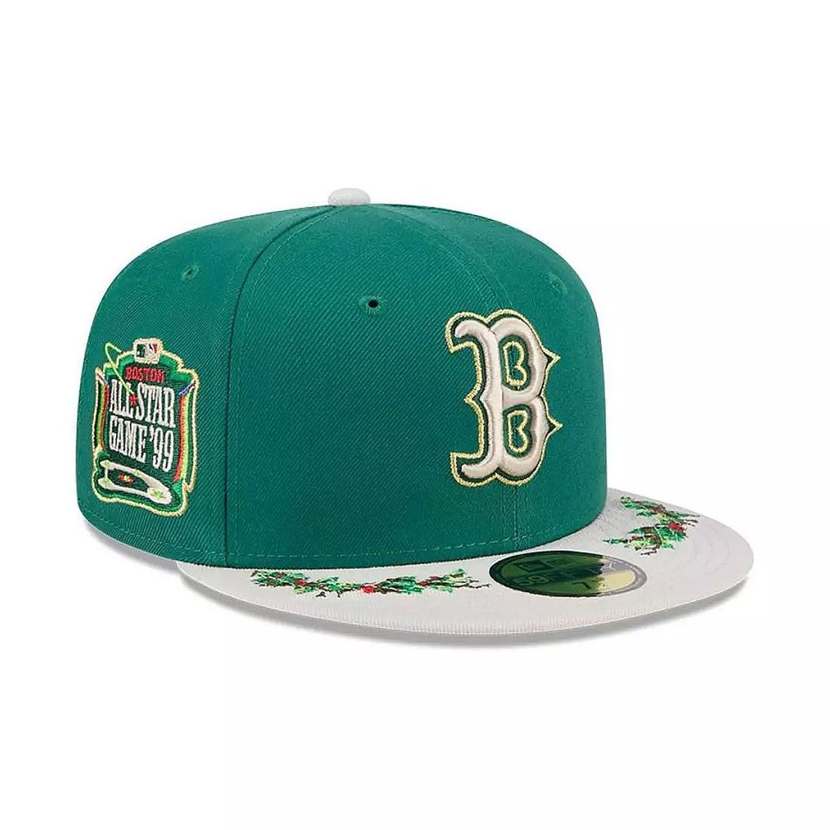 NEW ERA - Jockey Gorra New Era 59Fifty MLB Boston Red Sox Novelty Holly Green Med