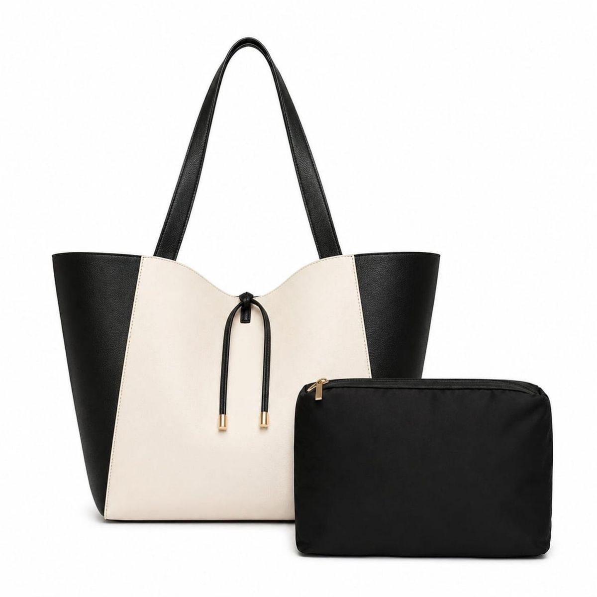 GENERICO - CARTERA BLANCO CON NEGRO 55X30X15