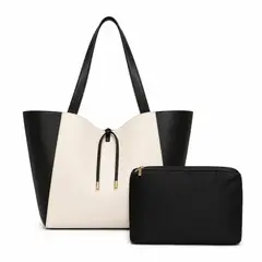 GENERICO - CARTERA BLANCO CON NEGRO 55X30X15