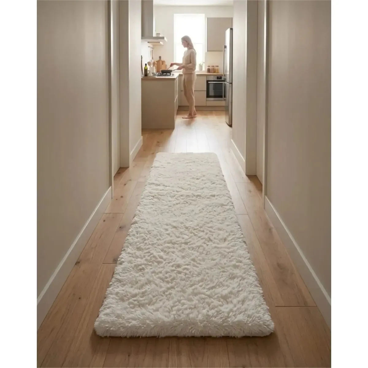 GENERICO - ALFOMBRA BAJADA DE CAMA PASILLERA BLANCO