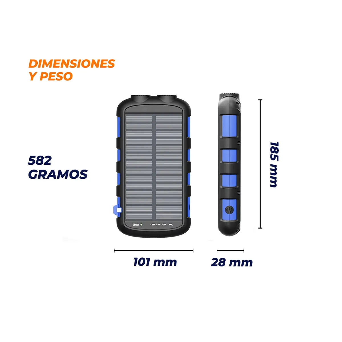 GENECTRA - Pack Powerbank Solar Armour 20.000mah Panel Solar Portátil 12W
