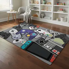 GENERICO - ALFOMBRA INFANTIL DE NIÑO DISEÑO GAMER ANTIDESLIZANTE 120X170 GBEA
