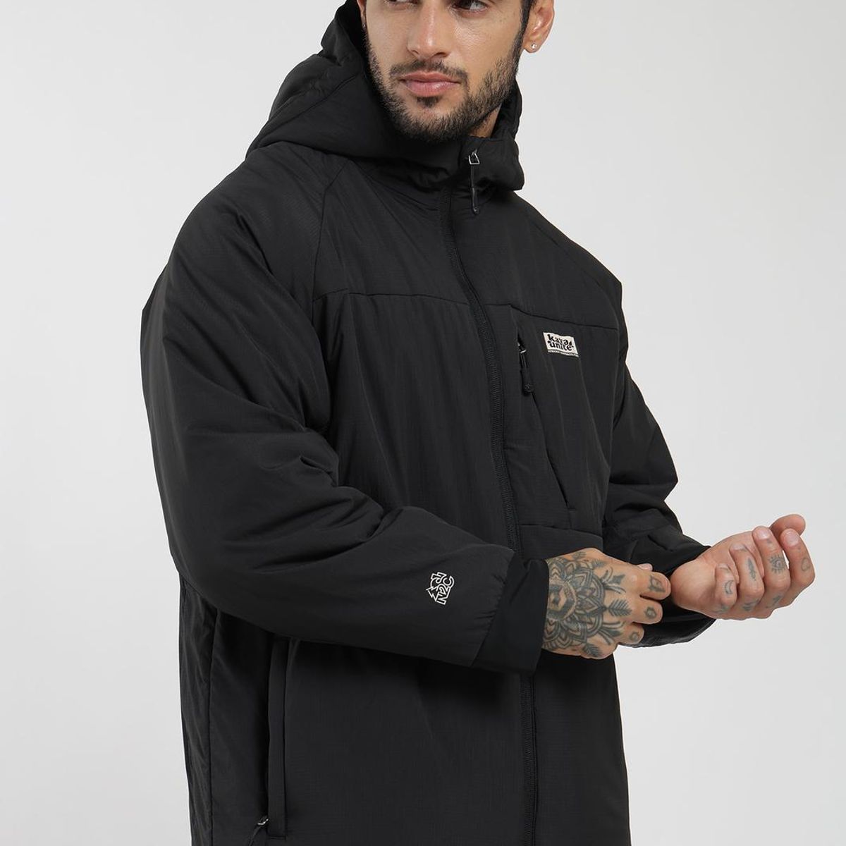 KAYA UNITE - Parka Aysen Autoempacable Hombre Negro