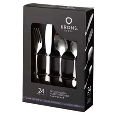 KRONS - Set Cuchillería Vancouver 24 Piezas Acero Inoxidable Plateado