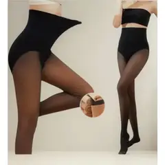 OMAS - Panty Efecto Piel Mujer con Micropolar Térmicas con Cuadro reductor