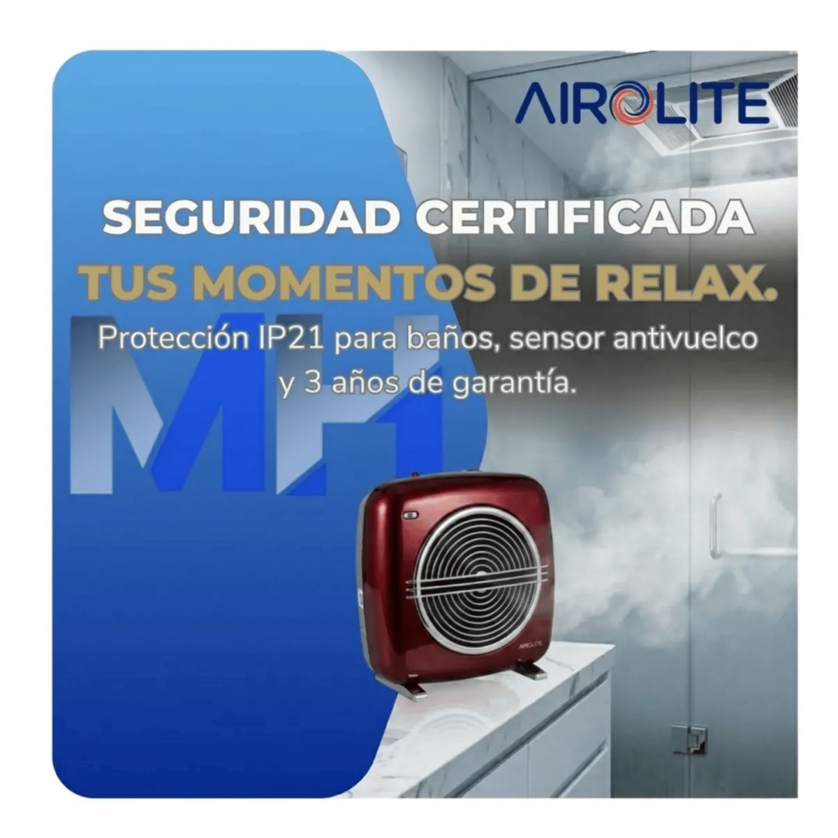 AIROLITE - Termoventilador Vintage Estilo Clásico 2000w Ht Retro 2000b