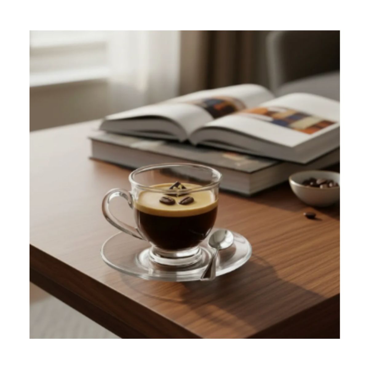 GENERICO - Set 6 Tazas Café o Té 220 ml con Platos de Vidrio