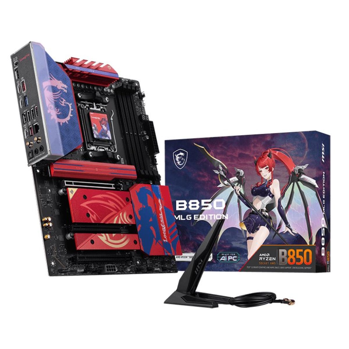 MSI - Placa Madre MSI B850 MLG Edition, Socket AM5, 4x DDR5, 4x M.2, WiFi 7, Bluetooth 5.4, ATX