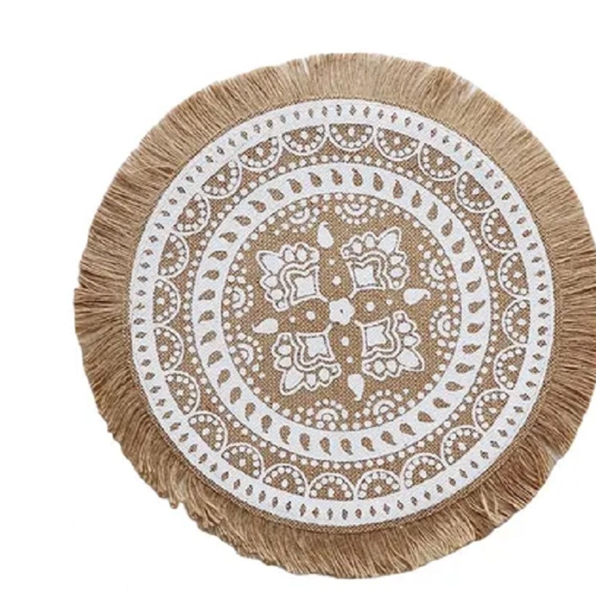 GENERICO - Manteles Individuales De Mesa con decoración Etnia, yute 38 cm