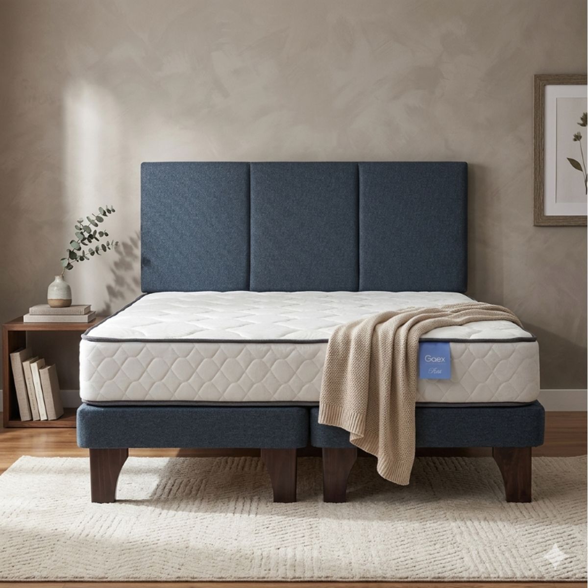 GAEX - Cama Europea 2 Plazas 190 Rest Respaldo Everest