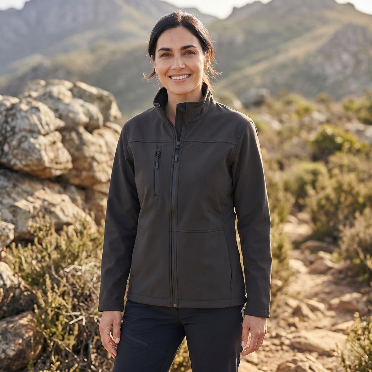 FOUR - Chaqueta Softshell Mujer Impermeable - Four Negra