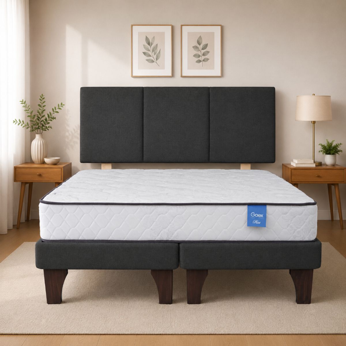 GAEX - Cama Europea 2 Plazas 190 Rest Respaldo Everest