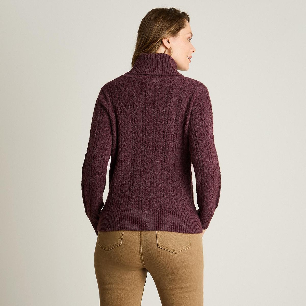 LORENZO DI PONTTI - Sweater Cuello Alto Mujer Burdeo